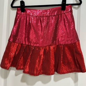 Queen of Sparkles mini ruffled sequin skirt/skort, XS